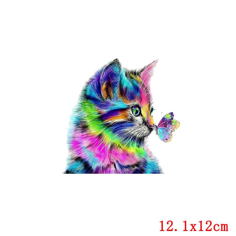 

Патч с термопереносом тепла «Череп бабочки» Цветной мультяшный кот Пришивные патчи для одежды Футболки Стираемые Сделай сам