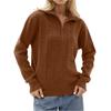 Women's Fashion Casual Loose Lazy Versatile Short Retro Cable Half Zip Long Sleeve Knit Sweater Pullover Sweater