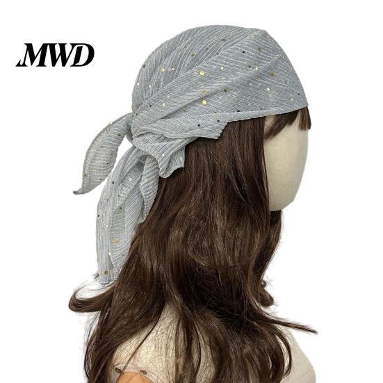 Sequin Headscarf Headscarf, Multi-Purpose Turban Headband Square Scarf, Adjustable Multi-purpose Scarf Strap Bohemian Style Head Wrap for Travel