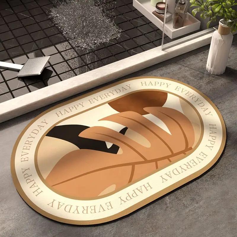 Diatom mud absorbent mat household floor mat bathroom toilet kitchen door non-slip quick drying