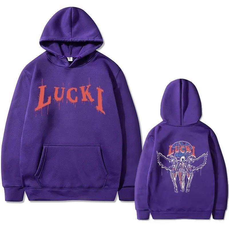 Rapper Lucki Faith Graphic Print Hoodie Male Casual Fashion Men Women Hoodies Fashion Letter Printed Graphic Sweatshirts Loose