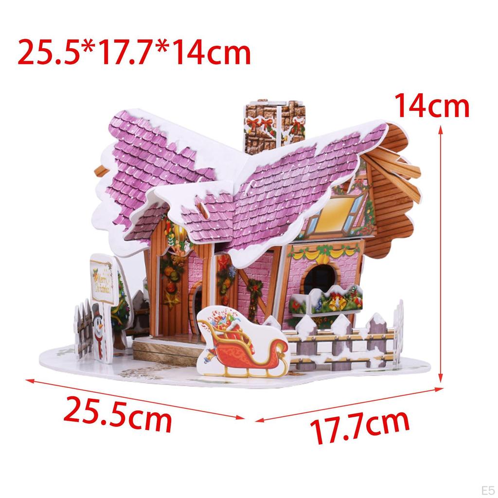 Christmas DIY Puzzle Children 3D Building Model Dollhouse for Teens Adults