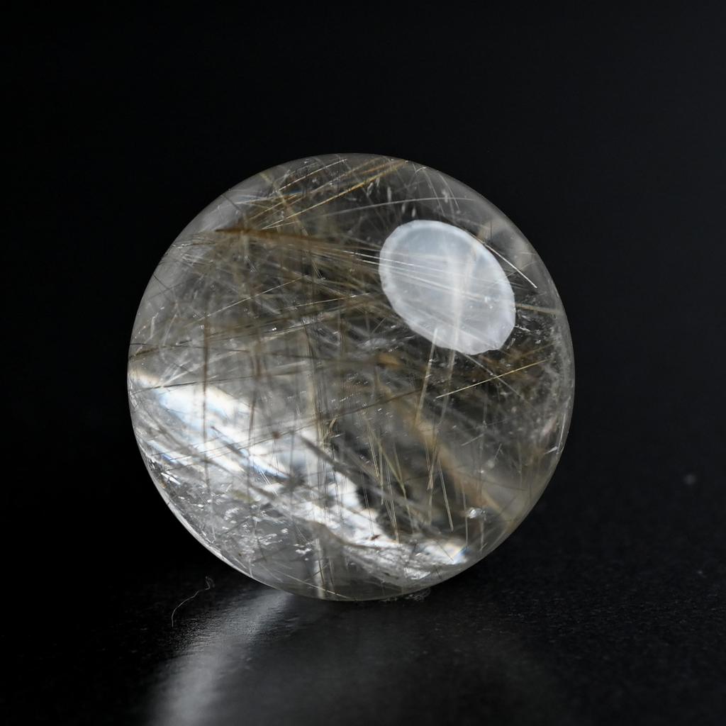 Eigado Rutilated Quartz Gold Natural Natural Power Good Luck In and Overall Good Sphere, Rutilated, 34mm, Quartz, Stone, Rutile, Stone, Work, Money,