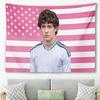 Kimi Antonelli Roze Amerikaanse Vlag Wandkleed F1 Coureur Portret Wanddecoratie Fan Decoratie Cadeau