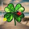 Lucky Seven Ladybug Four-Leaf Clover Sun Catcher - a Special Gift for St. Patrick'S Day, Acrylic Stained Window Hanging, Perfect for Garden, Home 