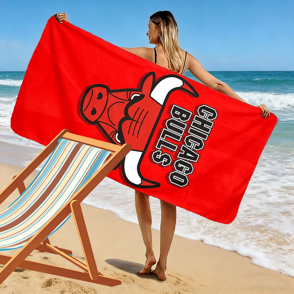 Chicago Bulls Red Bull Logo A must-have beach towel for beach travel