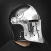 Black and Chrome Barbuta Helmet  Medieval Combat Ready Warrior Headgear for Reenactment, Militaria Display  Fantasy Collectors