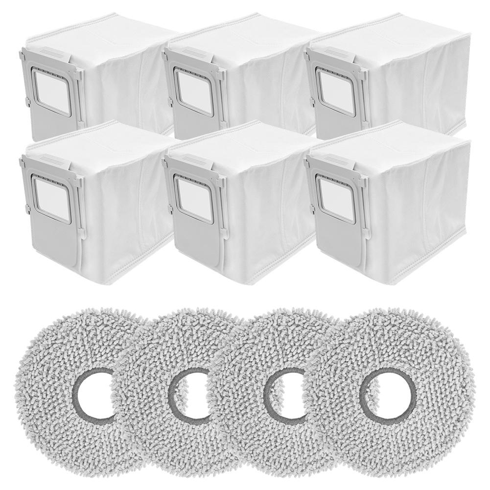 4 Mop Cloths 6 Dust Bags Kit Microfiber Clog Free Strong Seal For DJI For ROMO P2 For DJI For Romo For A2 For DJI Cleaner Parts