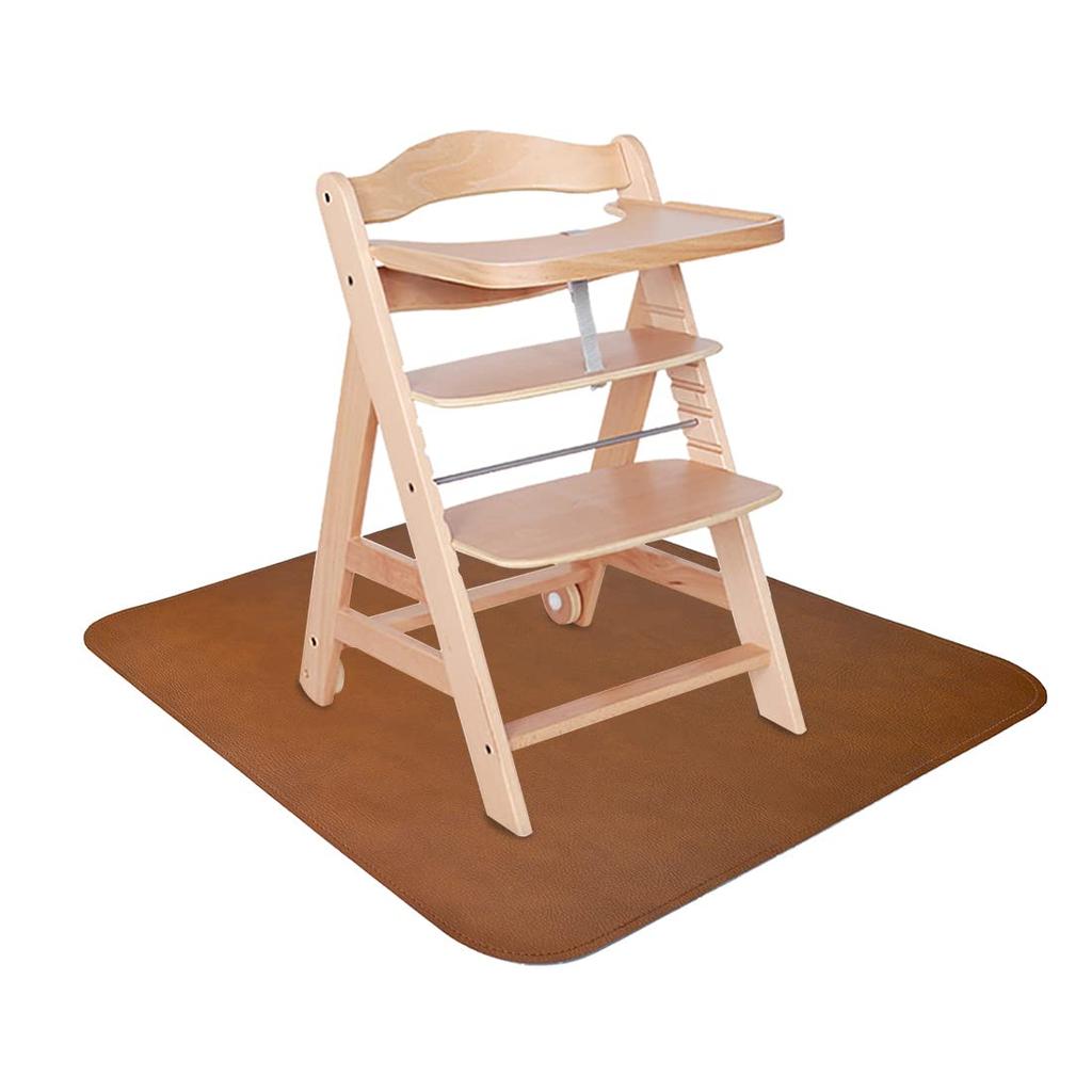 Linkidea Vegan Leather Splat Reusable Floor Protector Waterproof Splat Mat for Floor Portable Highchair Perfect for Indoor and Outdoor Picnics Mat,