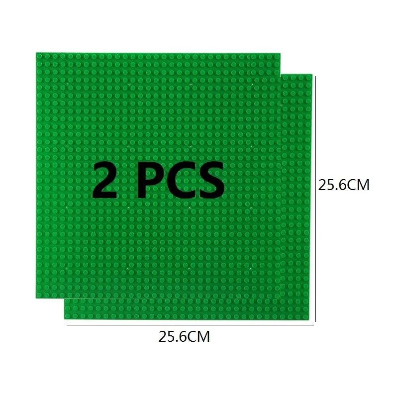

Non-Toxic 2Pcs Classic Baseplate 32*32 16X32 16X16 Dots Building Blocks Bricks Base Plates Diy Plastic Board Blocks Construction Toys