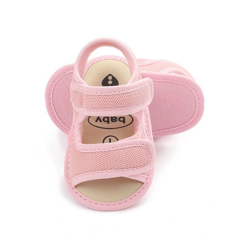 Baby Boys Girls Soild Summer Breathable Anti-Slip Shoes Sandals Toddler Soft Soled Shoes 0-18 Monthes