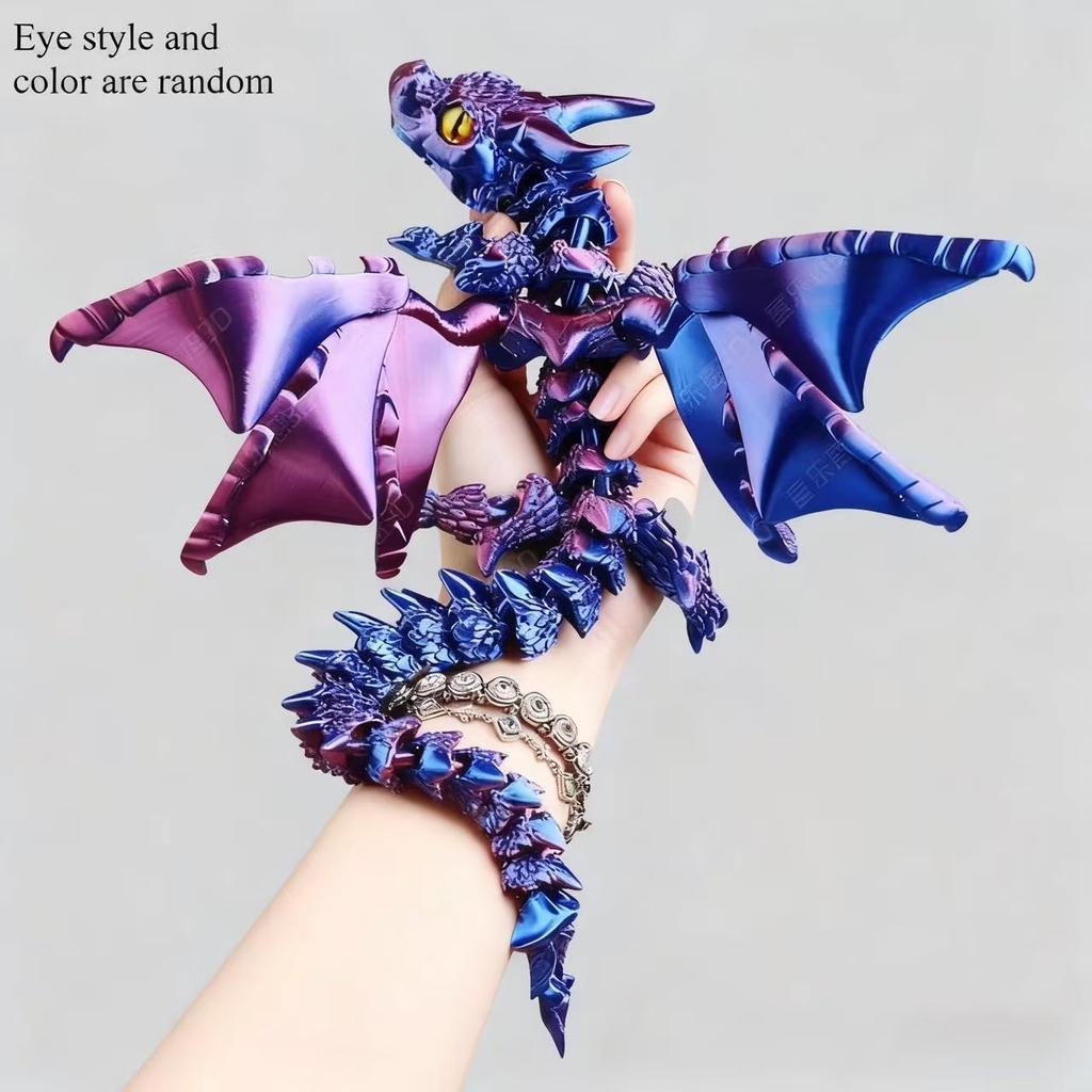 New  3D Printed Big Horn Dragon Model Toy Articulated Joints Action Figure Party Decoration Craft Gift