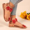 New Sandals Flat Women's Shoes Transparent with Sweet Flowers Beach Sandals
