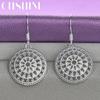 CHSHINE 925 Sterling Silver Round Shield Earrings Charm Jewelry Women's Party Fashion Eardrop