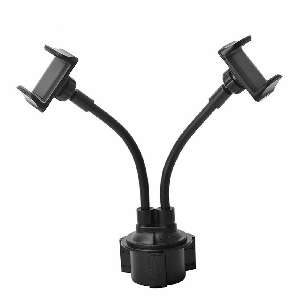 Cup Holder Phone Holder Upgraded Dual Cup Phone Holder Cupholder Phone Holder For Car Hands-Free Adjustable Long Gooseneck Car