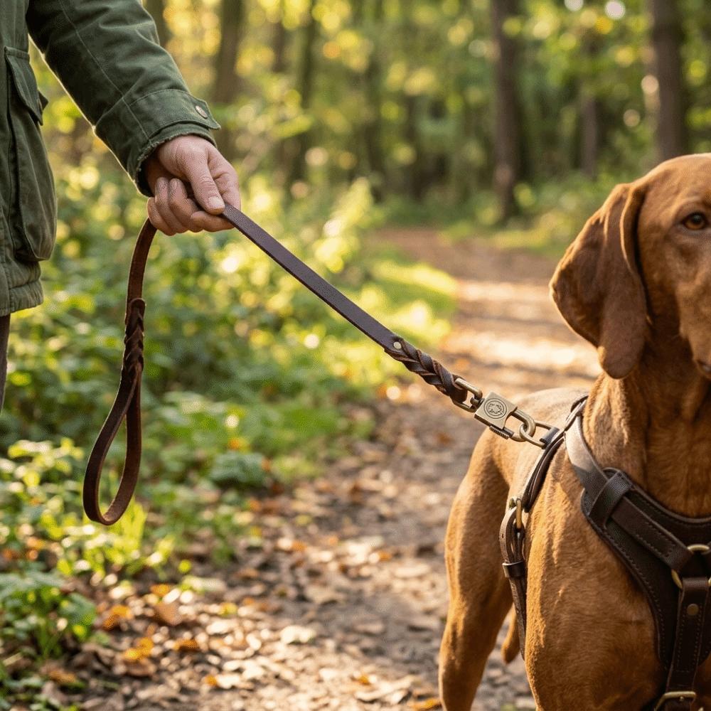 Full Grain Cowhide Full Grain Dog Leash Wide Strap Body Large Breed Dog Lead Large Medium Dogs