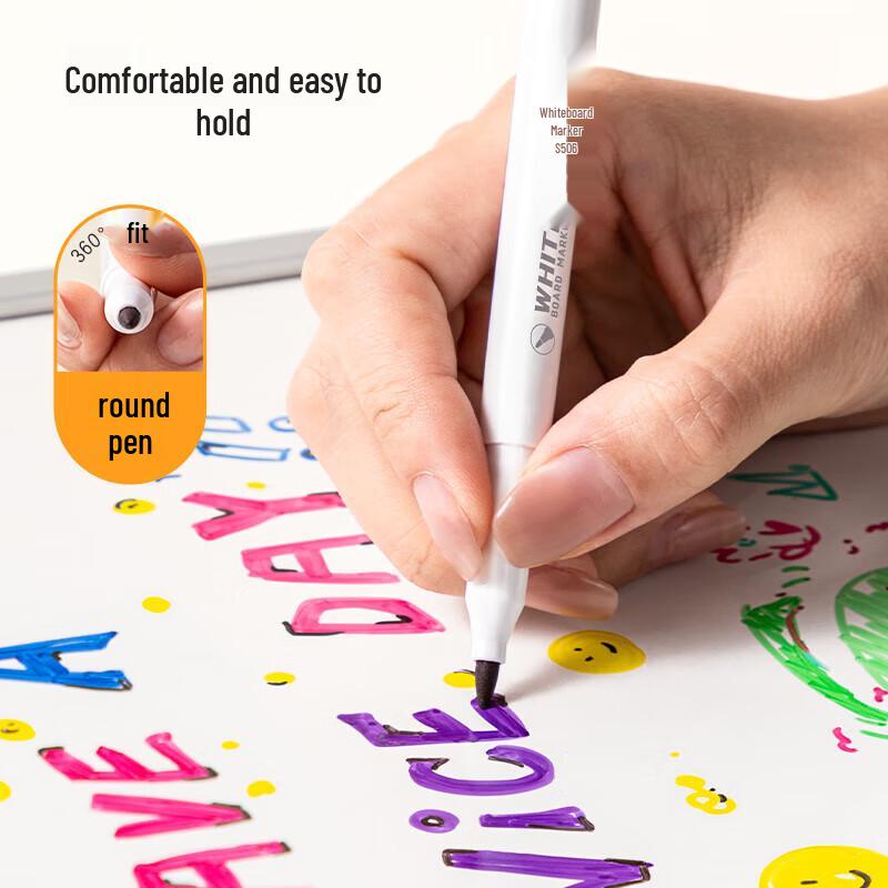 Deli S506 2.0mm 12-Color Erasable Whiteboard Marker Set
