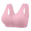 Mid-aged Women Sports Bra Stretchy Fixed Shoulder Strap Front Button Closure Wireless