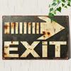 Retro EXIT Directional Metal Sign Rust Effect Aluminum Painting Plaque For Shop Bar Mall Restaurant Emergency Decor