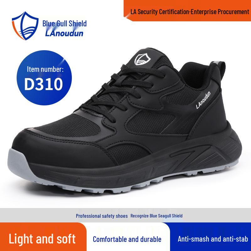 Blue Gull Shield Men's Low-Top Safety Shoes – Lightweight, Anti-Smash, Anti-Puncture, Wear-Resistant, Durable Work Footwear