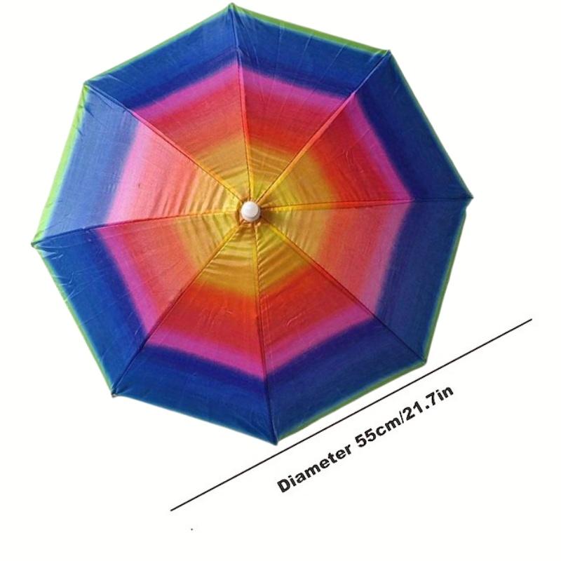 Foldable Headwear Umbrella Portable Waterproof Fishing Hat 55CM Hands-Free Rain Hat For Hiking Camping Camouflage Umbrella Adult