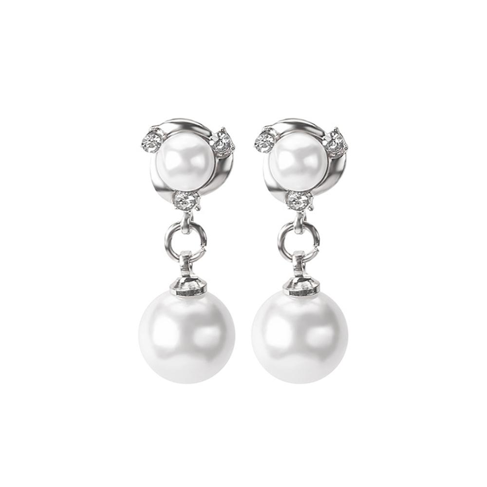 Non Pierced Simulated Pearl Clip On Earrings For Women Elegant Ear Jewelry Accessories