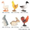 Oenux Zoo Farm Series Farmer Cow Hen Duck Model Action Figures Poultry Animals Set Figurine Miniature Educational Kids Toy
