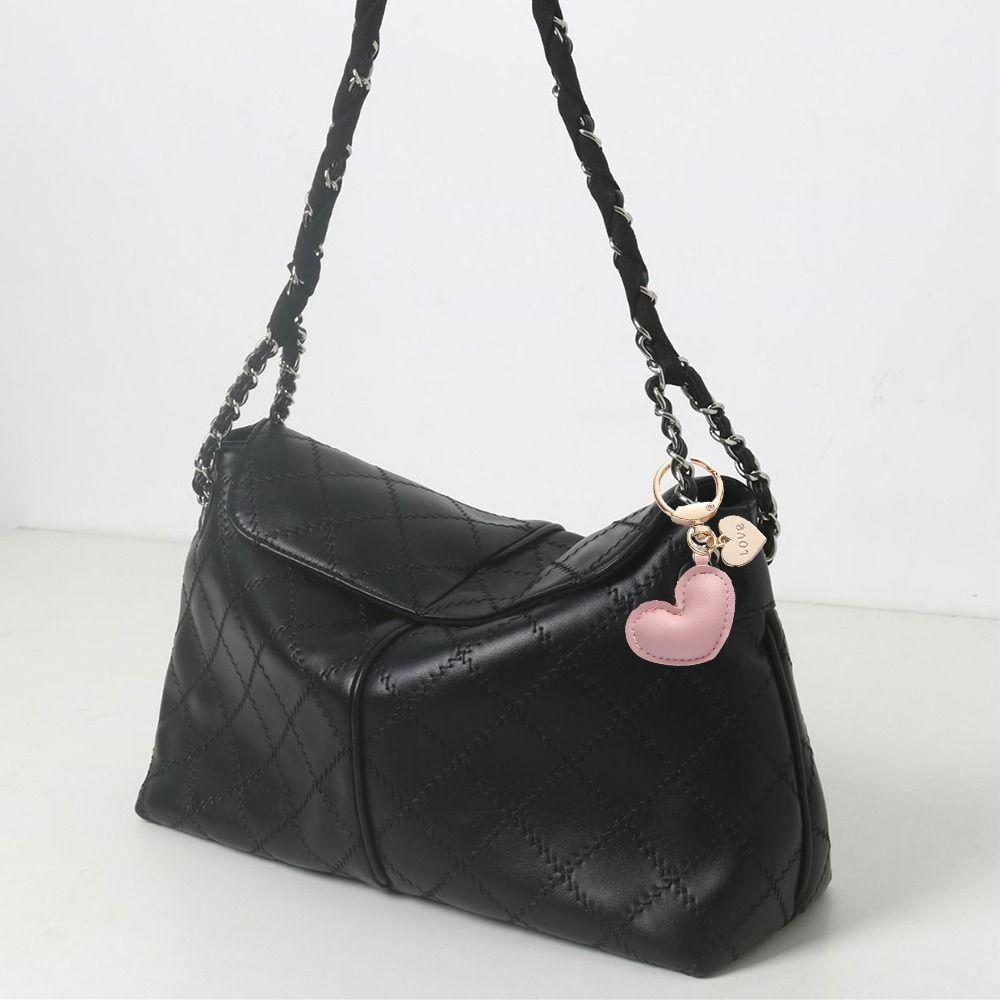 PU Leather Love Keychain Bag Decoration Bag Pendant Trendy PU Leather Hanger  Women