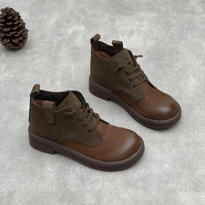 Autumn Vintage Anti-slip Ankle Boots, Flat Single Boots, Elastic Soft Leather Women's Shoes