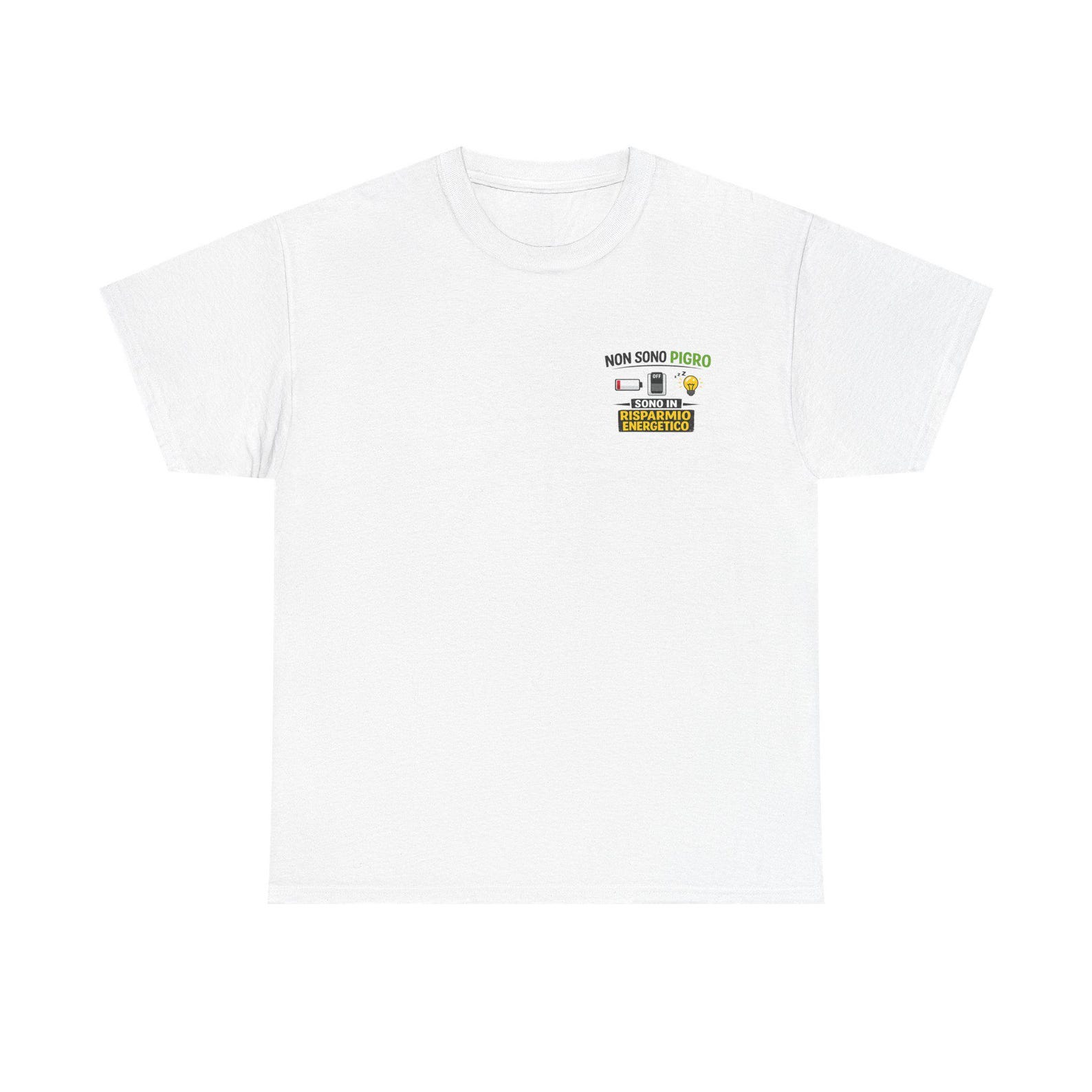 I m Not Lazy Energy Saving T-Shirt | Italian Humorous Energy Saving Tee S