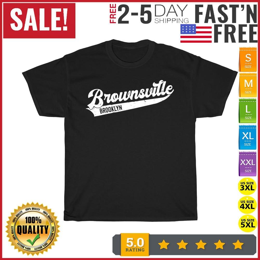 

Brownsville Brooklyn Typographic Distressed Vintage T Shirt Men Women Fashion 4XL