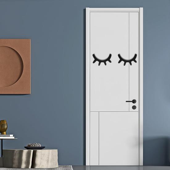 2Pcs/Set Wooden Eyelash Wall Decoration Rustic Black Sleeping Eyes Wall Art Sculpture Home Living Room Kids Bedroom Wall Decorative Sign