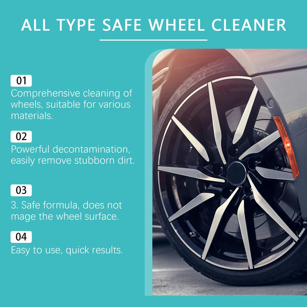 Homonth Tous Types Nettoyant Jantes Mousse Solution Nettoyante Premium Pneus Voiture 237ml