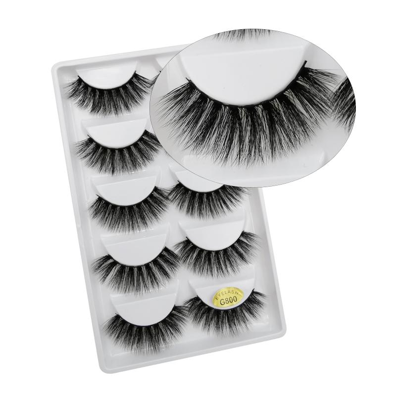 3/5 Pairs 3D Faux Mink Hair Soft Eyelashes Natural Thick Long False Eyelashes Dramatic Fake Lashes Handmade Eyelashes Faux Cils