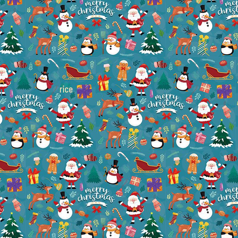 Christmas Gift Wrap: Thick Coated Paper with Trees & Elks