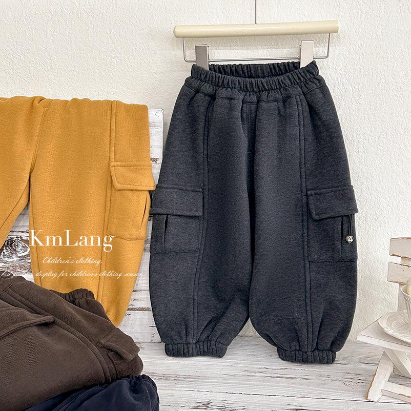 

Детские брюки на флисовой подкладке однотонные 2025: Модный, Теплый и Удобный для Мальчиков и Девочек - Идеально для Осени/Зимы 110 cm