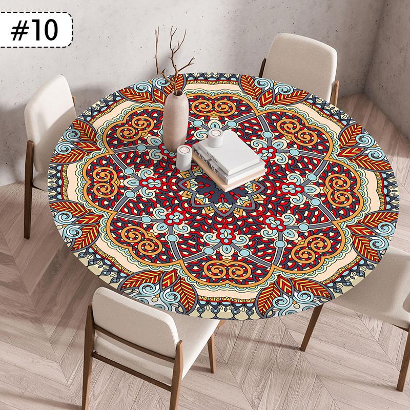 60/90/120Cm Round Table Cover Nordic Waterproof Oil-Proof Tablecloth Elastic Kitchen Dining Wedding Party Table Cover Home Decor