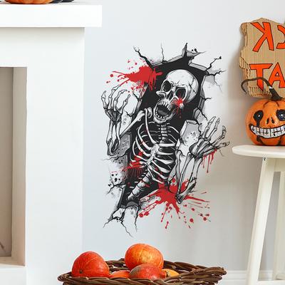 Halloween Gebrochen Wand Schädel Blut Druck Schlafzimmer Wohnzimmer Hause Dekoration Wand Aufkleber Selbst-adhesive