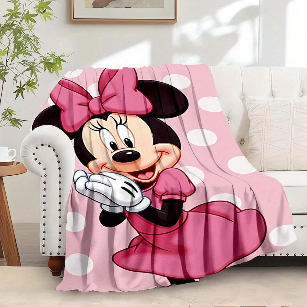 1pc Flannel Minnie Mouse Pink Polka Dot Bedding Throw 75x90cm