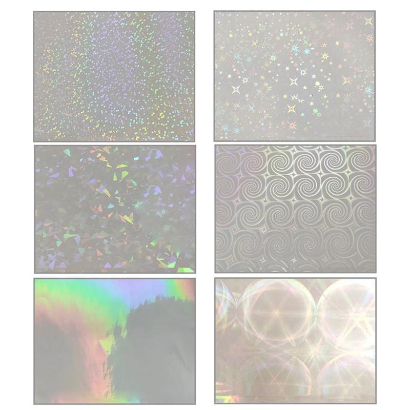 5 Sheets Clear Holographical Overlay Lamination Vinyls Self-Adhesive Laminate Waterproof Vinyls Sticker Paper