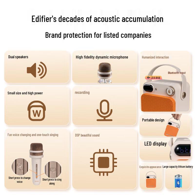 Edifier PP203 Portable Mini KTV Bluetooth Speaker CN plug (adapter included)