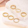 Stainless Steel Plating18k Gold Fashion Minimalist Style Versatile Cut-out Heart Ring Set Suitable for Women's Daily Wear