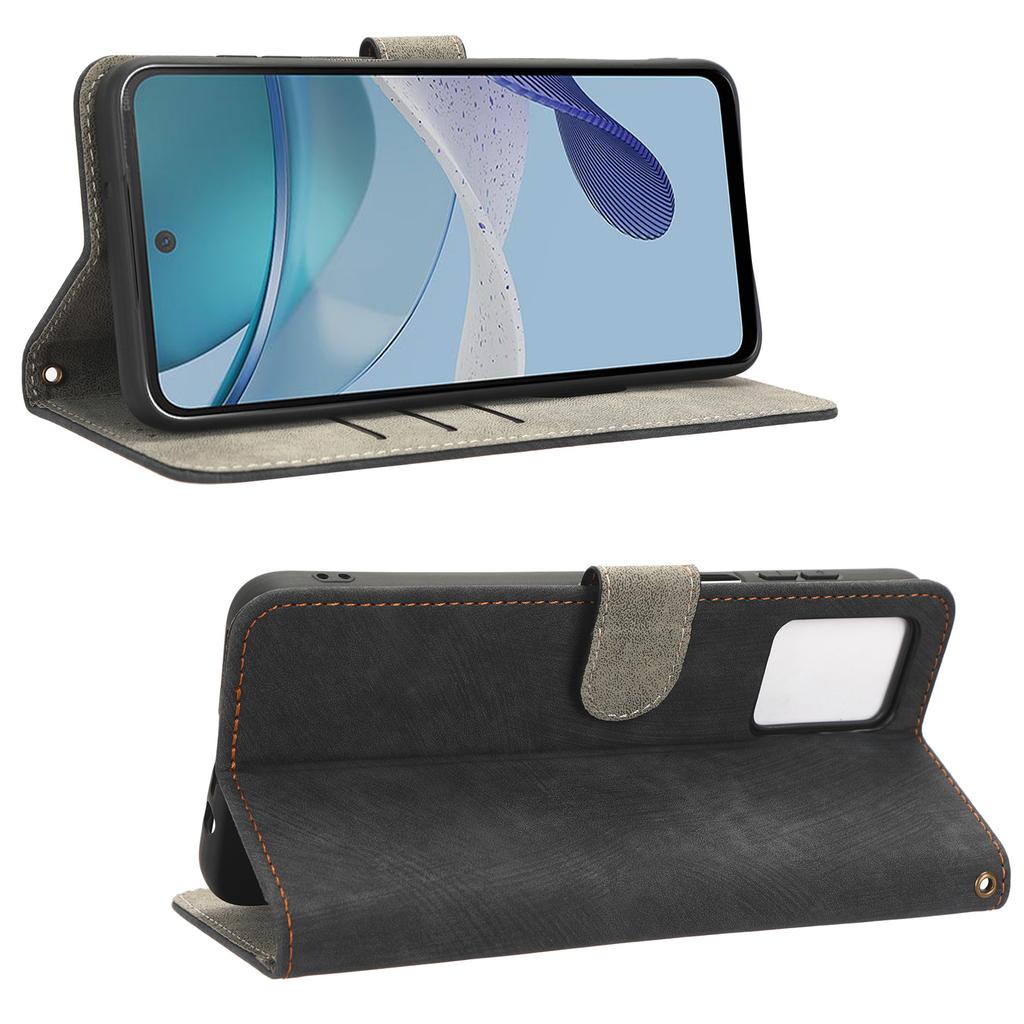 For Motorola Moto G53 5G Leather Phone Case Phone Stand RFID Blocking Wallet Cover