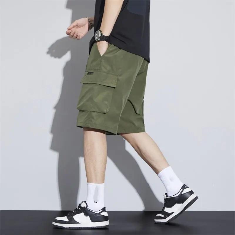 

Summer Men s Cargo Shorts Casual Baggy Multi-Pockets Streetwear Shorts Male Fashion Loose Overalls Shorts Male Plus Size 4XL армія зелений колір