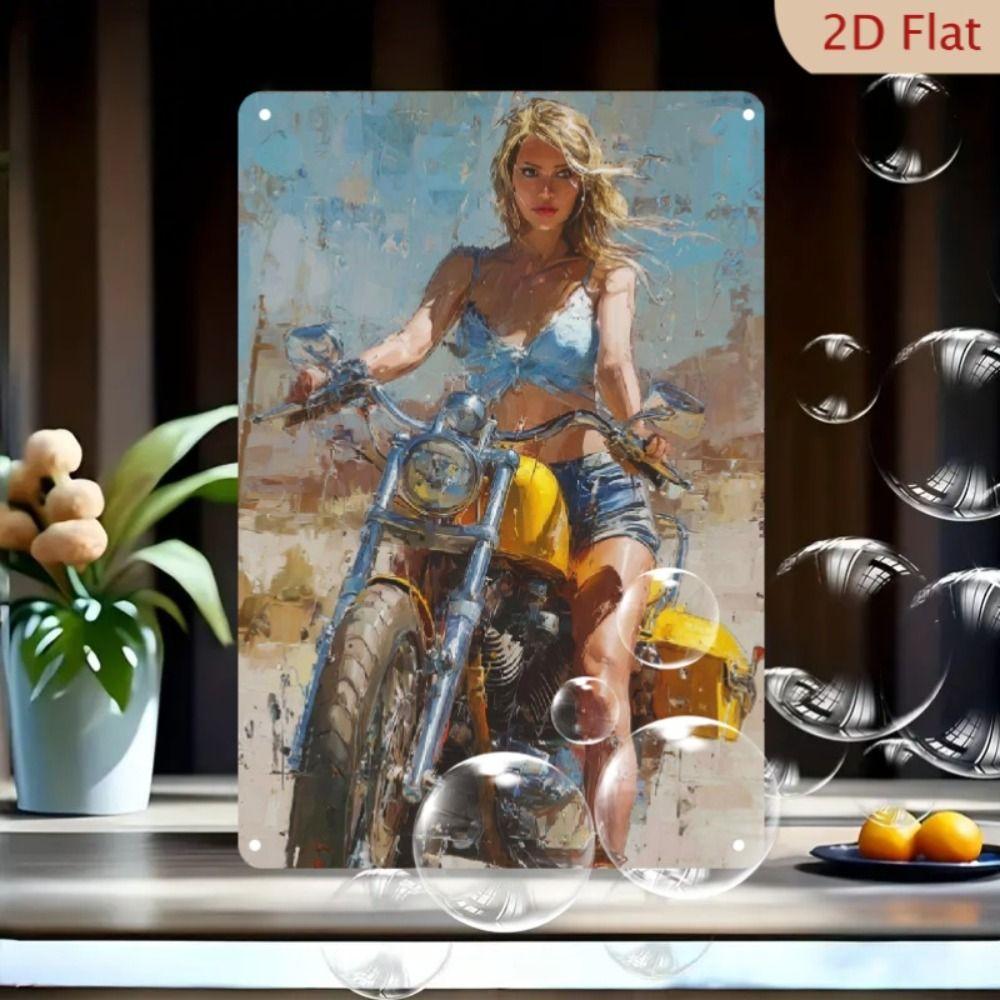 Vintage Motorcycle Metal Tin Sign Retro Biker Garage Wall Decor Industrial Style Art