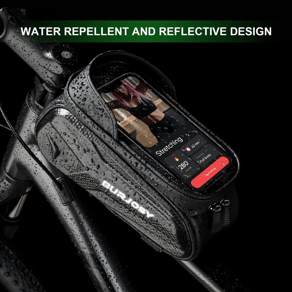 Bicycle Top Tube Bicycle Road Smartphone Waterproof Frame Compatible with 7 Inch Large TPU High Touch Comes with Rain Light Abrasion Shock Easy To
