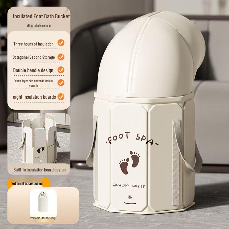 Foldable Insulated Foot Soak Basin - Portable and Deep-Soak Design