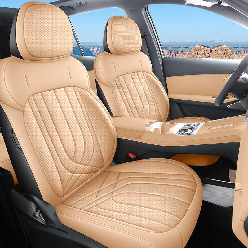 All-Season Leather Car Seat Covers for Liyinhe E5 - Full Coverage Cushions Rear Half-Cover