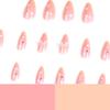 Pink Nail Patch Nail Patch White Love Starlight Rhinestone Nail Patch Fake Nail Patch