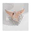European and American fashion fireworks tail feather swan brooch, women's high-end diamond inlaid bird antique chest flower, dress party accessories